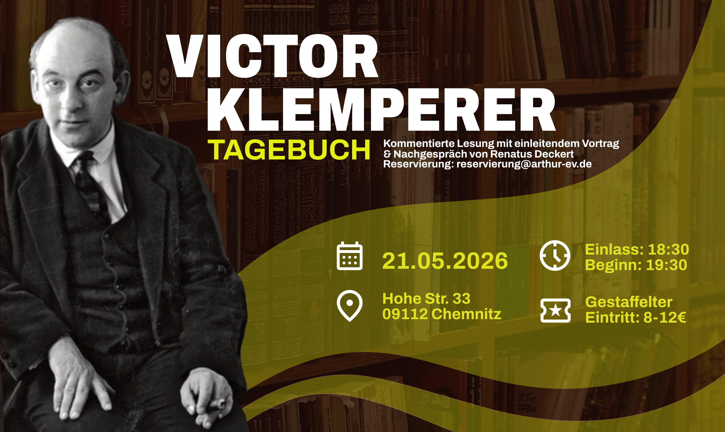 Victor Klemperer: Tagebuch - Kommentierte Lesung mit einleitendem Vortrag und Nachgespräch von Renatus Deckert 